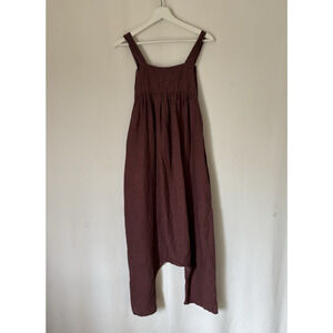 Conscious Clothing Jumpsuit Medium Burgundy Sleeveless Relaxed Boho